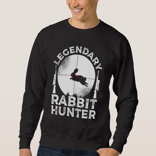 Funny Rabbit Hunting Gift Cute Proud Legendary Rab Lång Ärmad Tröja (Framsida)