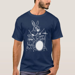 funny rabbit plays the drums t shirt