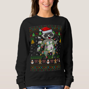 Funny Raccoon Älskare Julafton Santa Hat Raccoon U T Shirt