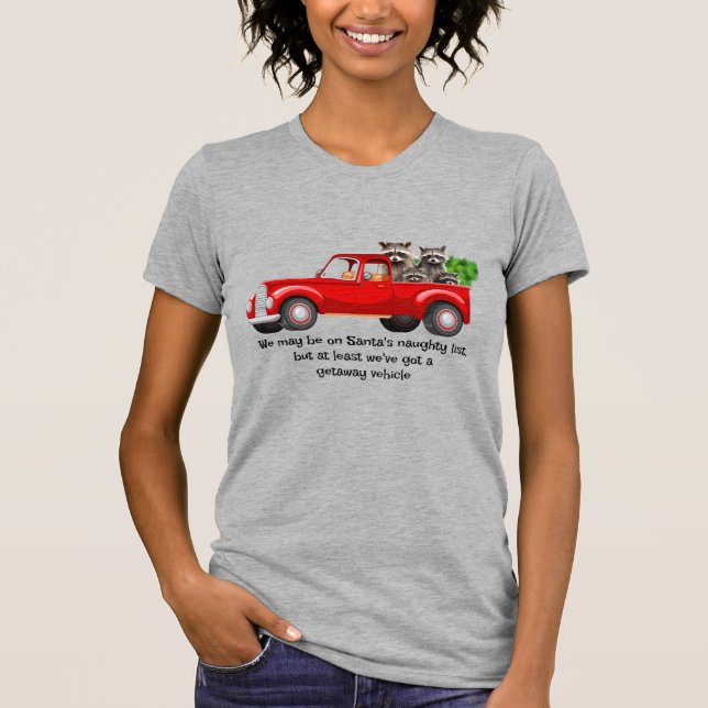 Funny Raccoon Animal jul Shirt T (Framsida)