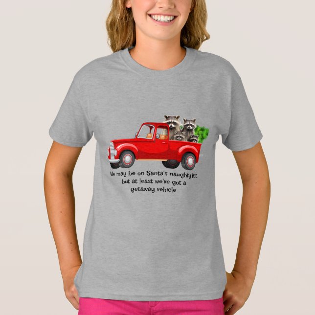 Funny Raccoon Animal jul Shirt T (Framsida)