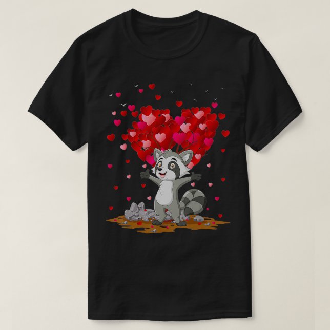 Funny Raccoon Animal Lover Raccoon Valentine's Day T Shirt (Design framsida)
