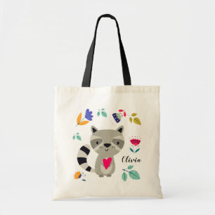Funny Raccoon Anpassat namngivningsprogram Tygkasse