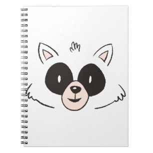 Funny Raccoon Ansikte Anteckningsbok