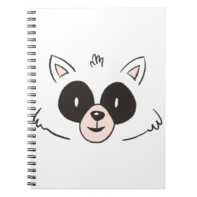 Funny Raccoon Ansikte Anteckningsbok (Framsidan)