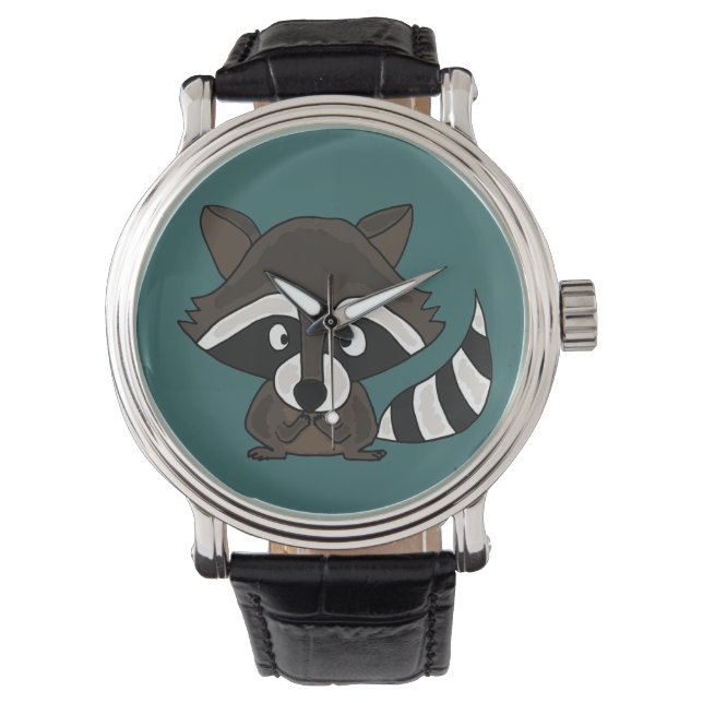 Funny Raccoon Art Watch Armbandsur (Framsida)