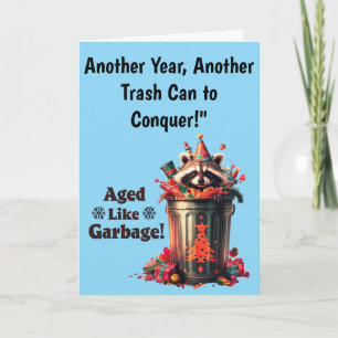 Funny Raccoon Birthday Hälsning Design Kort