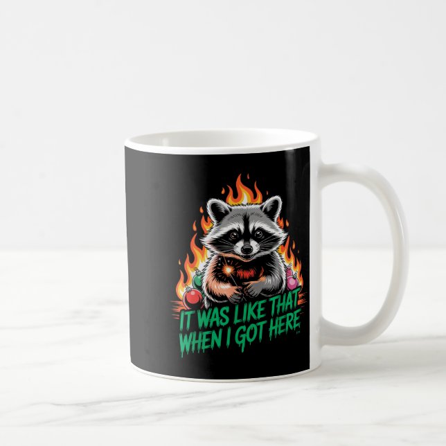 Funny Raccoon Christmas Trash Panda Xmas  Kaffemugg (Höger)