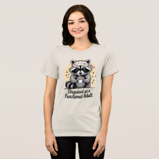 Funny Raccoon Coffee Lover Shirt Disguised as a Fu T