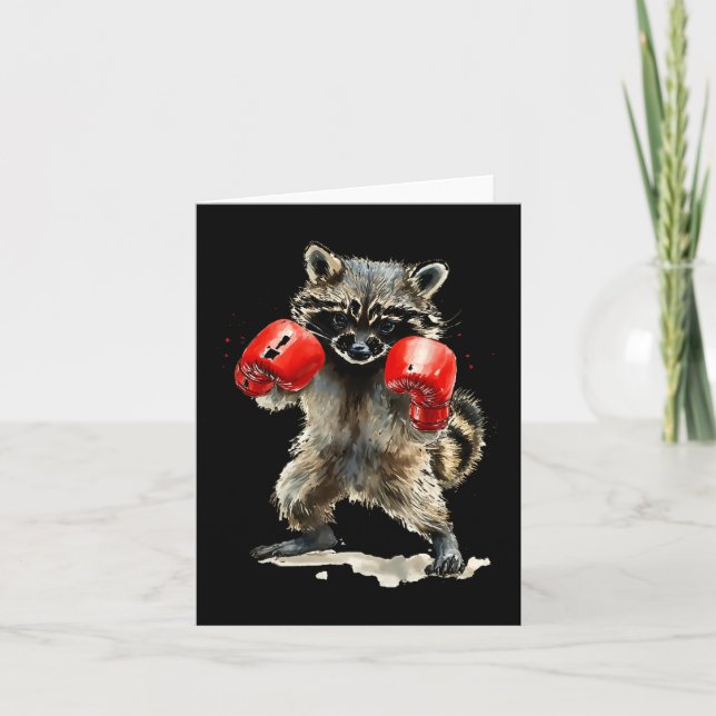Funny Raccoon Costume Sport Boxing Glove Älskare Kort (Framsida)