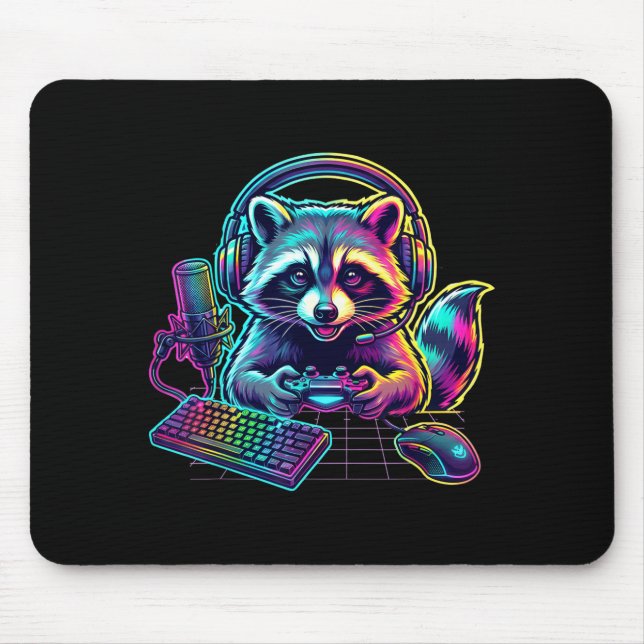 Funny Raccoon Gamer Video Game Gaming Lover  Musmatta (Framsidan)