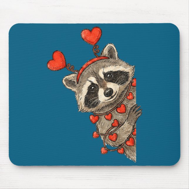 Funny Raccoon Heart Valentine Animal Raccoon Lover Musmatta (Framsidan)