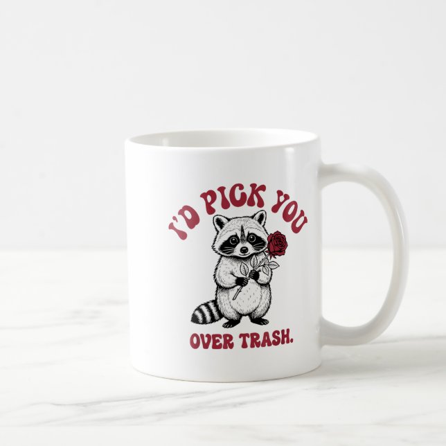 Funny Raccoon I’d Ck You Over Trash Valentines Day Kaffemugg (Höger)