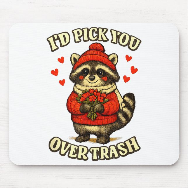 Funny Raccoon I’d Ck You Over Trash Valentines Day Musmatta (Framsidan)