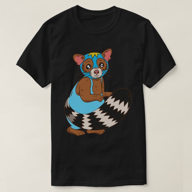 Funny Raccoon Luchador Wrestler T Shirt (Design framsida)