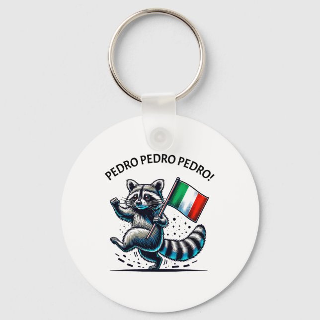 Funny Raccoon Meme Nyckelring (Framsida)