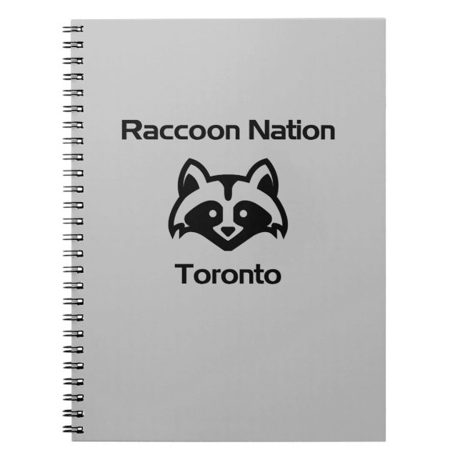 Funny Raccoon Nation Toronto Light-Monotone Anteckningsbok (Framsidan)