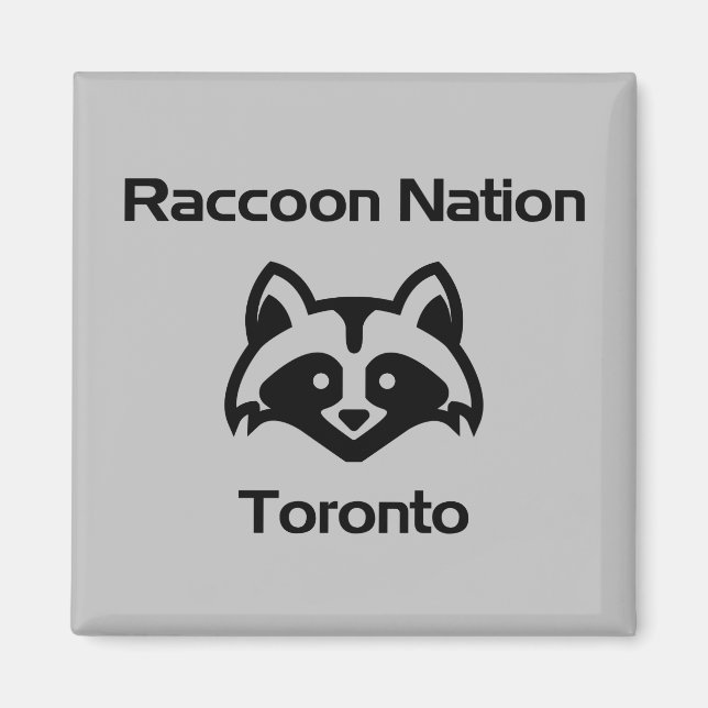 Funny Raccoon Nation Toronto Light-Monotone Magnet (Framsidan)