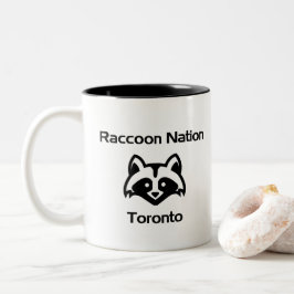 Funny Raccoon Nation Toronto Light-Monotone Två-Tonad Mugg