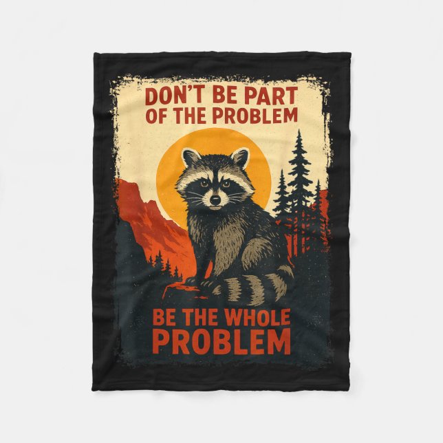Funny Raccoon Nature Wildlife Outdoor Graphic Sarc Fleecefilt (Framsidan)