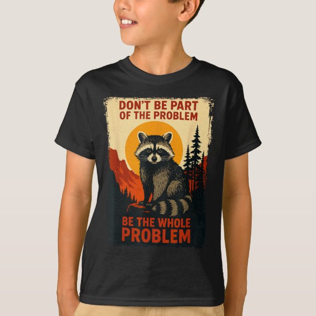 Funny Raccoon Nature Wildlife Outdoor Graphic Sarc T Shirt (Framsida)