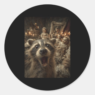 Funny Raccoon Selfie Creepy Dolls Soky Halloween A Runt Klistermärke