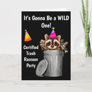 Funny Raccoon Sopor kan födelsemönsterdesign Inbjudan