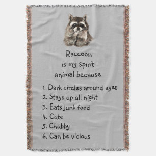 Funny Raccoon Spirit Animal Humor Cute Watercolor Filt