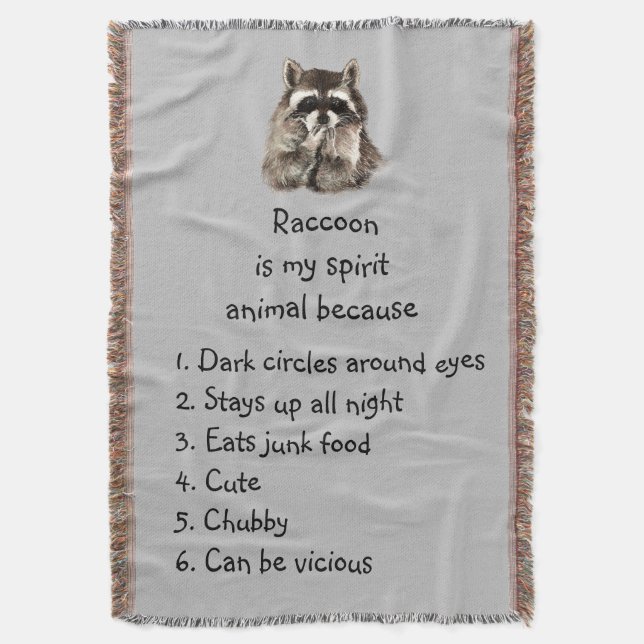 Funny Raccoon Spirit Animal Humor Cute Watercolor Filt (Framsidan Vertikal)