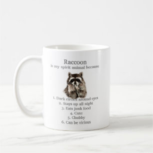 Funny Raccoon Spirit Animal Humor Cute Watercolor Kaffemugg