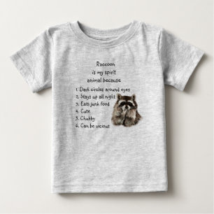 Funny Raccoon Spirit Animal Humor Cute Watercolor T Shirt