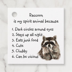 Funny Raccoon Spirit Animal Humor Gåvor Etiketter