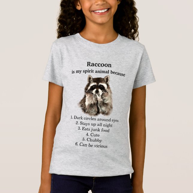 Funny Raccoon Spirit Animal Humor T Shirt (Framsida)