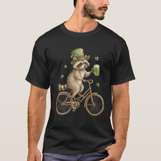 Funny Raccoon, St. Patrick's Day Irish Shamrock T Shirt