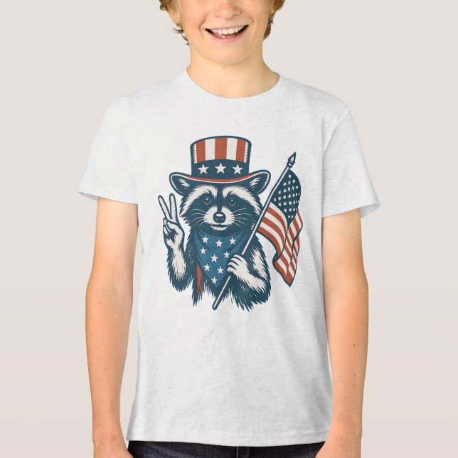 Funny Raccoon T Shirt (Framsida)