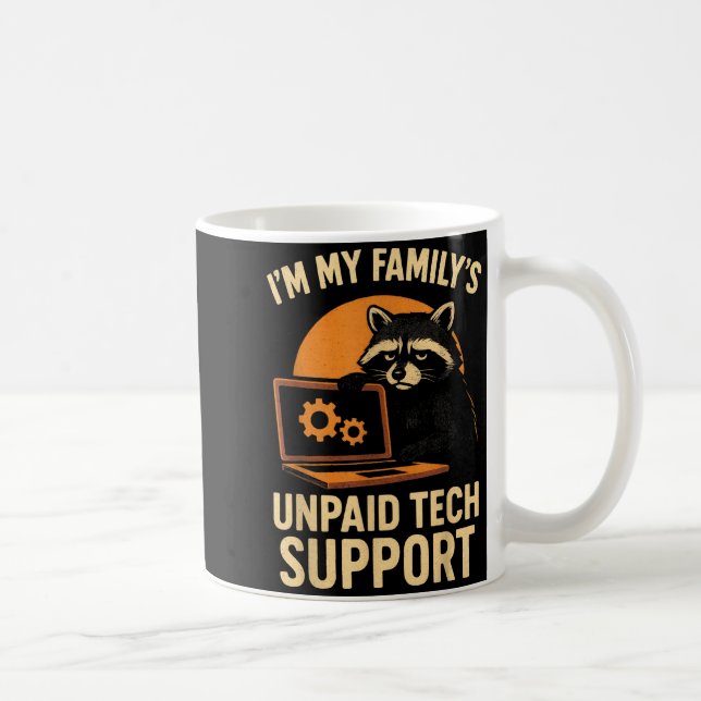 Funny Raccoon Tech Lover Graphic Tee Computer Geek Kaffemugg (Höger)