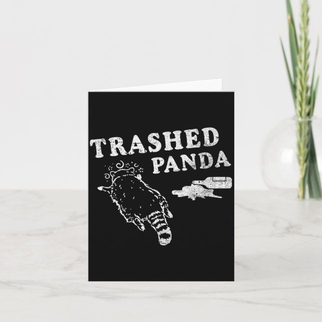 Funny Raccoon,trashed Panda For Him Men, Women  Kort (Framsida)