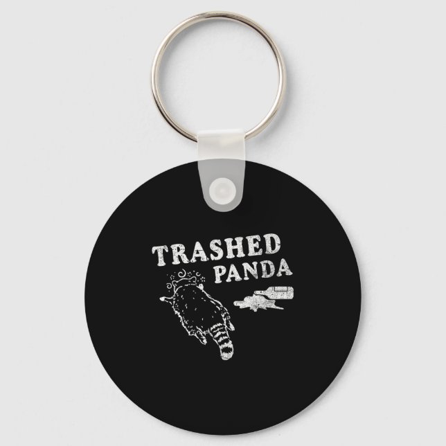 Funny Raccoon,trashed Panda For Him Men, Women  Nyckelring (Framsida)