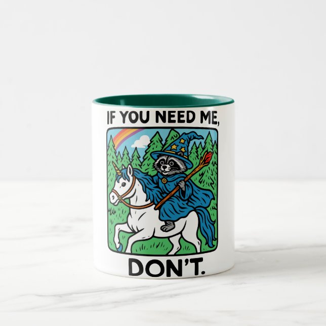 Funny Raccoon Wizard Trash Panda Coffee Hilarious  Två-Tonad Mugg (Center)