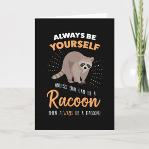 Funny Racoon Älskare Gift - Cute Raccoon Kort