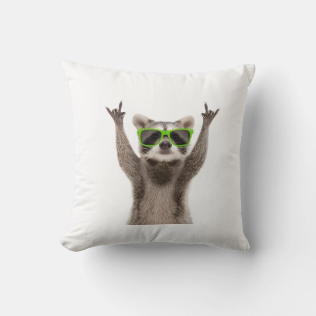 Funny racoon kudde (Framsida)