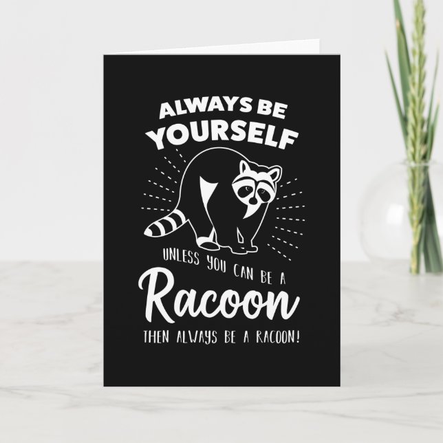 Funny Racoon Sopor panda Raccoon Gift Kort (Framsida)