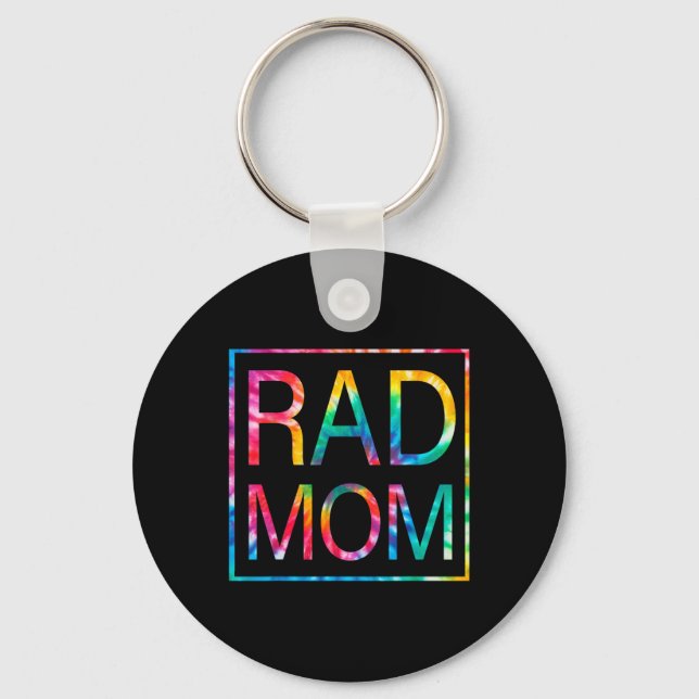 Funny Rad Mamma Tie Dye Funny Mors dag Matching M Nyckelring (Framsida)
