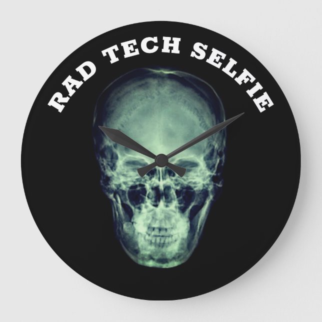 Funny Rad Tech Selfie Xray Stor Klocka (Framsida)