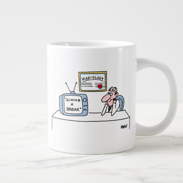 Funny Radiolog Tecknad Xray Technician Humor Jumbo Mugg (Höger)