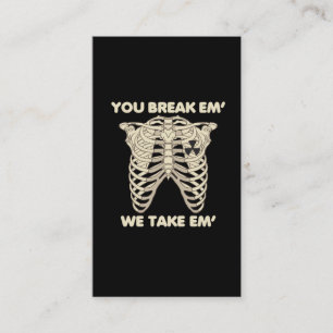 Funny Radiology Xray Skeleton Rad Technolog Visitkort