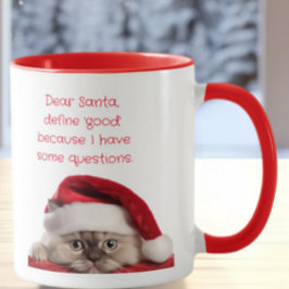 Funny Ragdoll Cat Santa Hat Define Bra Mugg