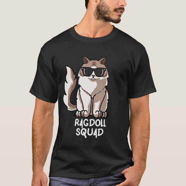 Funny Ragdoll Cat Squad Mamma inför jul T Shirt (Framsida)