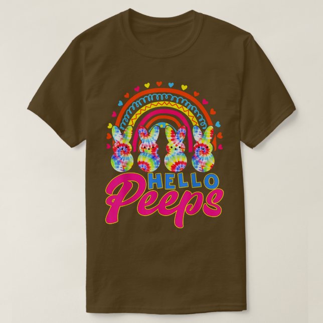 Funny Rainbow Bunnies Hej Påsk Tie Dye Lycklig E T Shirt (Design framsida)