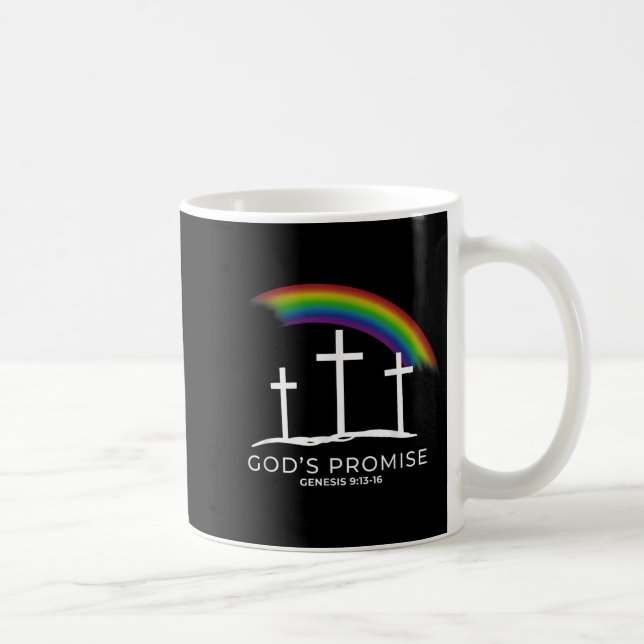Funny Rainbow Christ Cross - Christian Quote God's Kaffemugg (Höger)